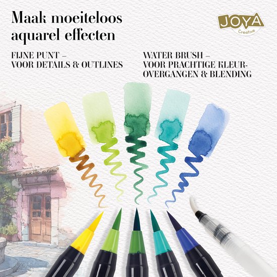 Aquarelverf Set 2in1 - Aquarel Brush Markers 20pcs & Aquarel Sketching Pad A5 - Brushpennen Waterverf - Waterbrush - Aquarel Verf Stiften - Aquarelblok A5 - Schetsboek Watercolor Papier - Creatief Tekenen & Schilderen - Joya Creative