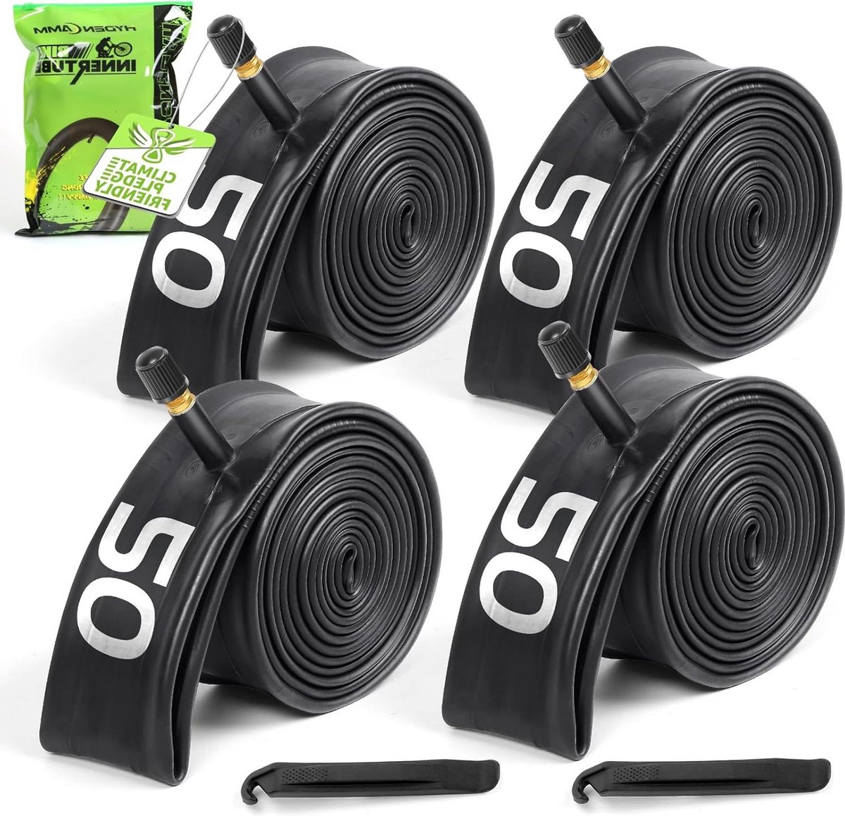 Fiets Binnenbanden - Binnenbanden Fiets - Fietsen Repareren - Butyl Rubber - 20" x 1.75/2.125 - Zwart