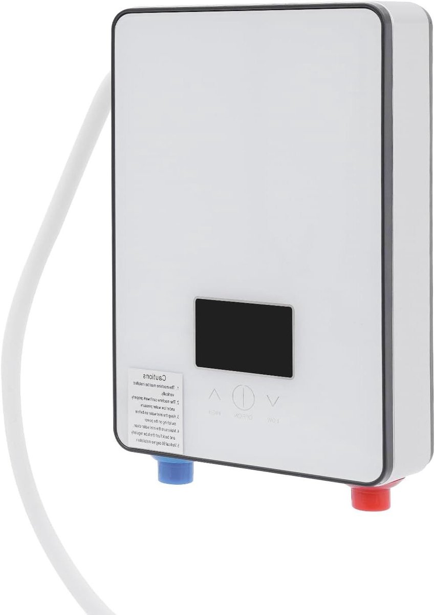 Directe Waterverwarmer - Elektrische Boiler - Douchen - LED Temperatuurweergave - 18.6 x 27.7 cm - Wit