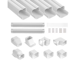 Split Airco Leiding Beschermer – Pijp Cover Set – Airco Installatie – Compleet met Componenten – 5350mm Lengte – Wit