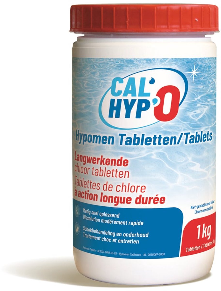 Cal'Hyp'O Langwerkende Chloor Tabletten - Zwembadwaterbehandeling - 1 kg - Langwerkend - Voor desinfectie