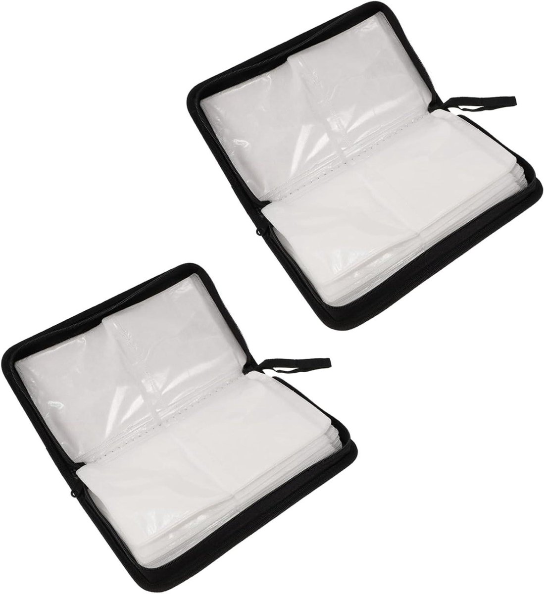 Dvd Opbergtas - Portemonnee Map - Cd's Organiseren - Ritssluiting - 15.5X28.5CM - Zwart