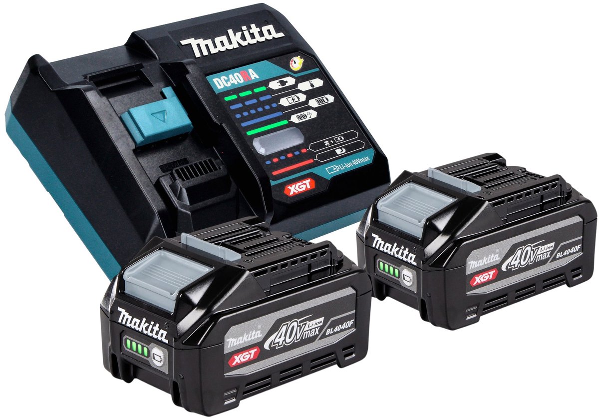 Makita Power Source Kit 2x BL 4040 F accu 40 V max. 4,0 Ah XGT ( 2x 1910N6-8 ) + DC 40 RA-lader ( 191E07-8 )
