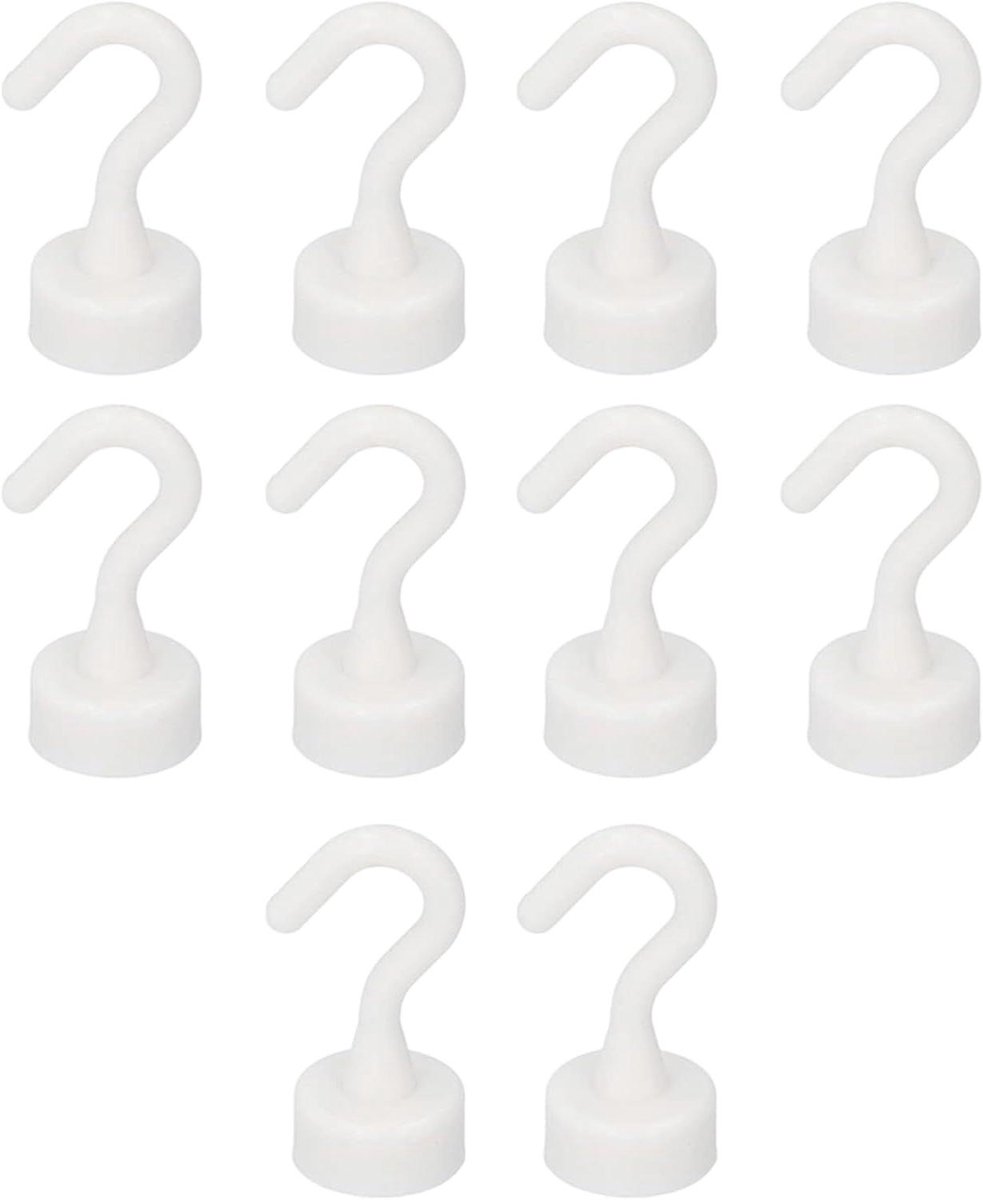 Magneethaken - Witte haken - Keuken organiseren - Neodymium magneten - 10 stuks - Wit