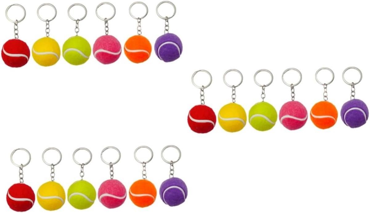 Tennis Sleutelhangers - Tennisbal Hangers - Tas Decoratie - 3D Tennisbal Design - 10 cm - Diverse Kleuren