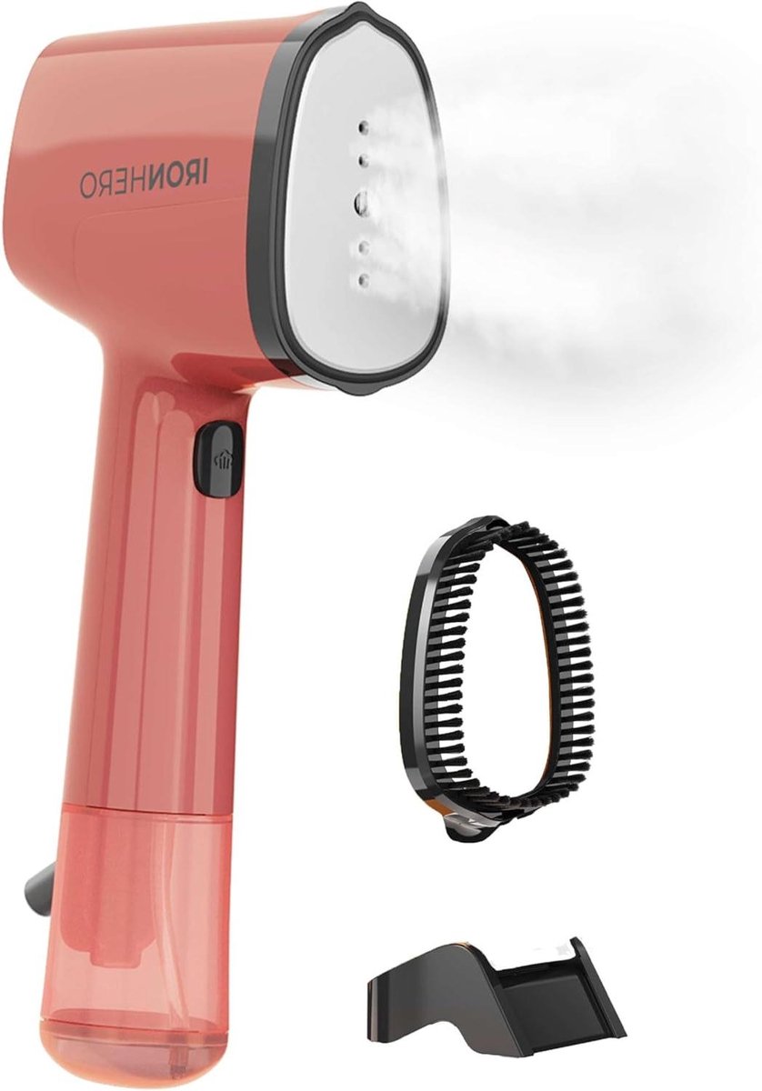 Verticale Kledingstomer - Stoomborstel Stoomapparaat - Kreukels Verwijderen - Snel Opwarmen - 1500 Watt - Rood