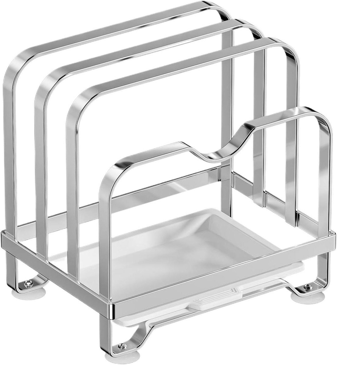 Pan Dekselhouder - Droogrek Keuken - Keuken Ordenen - Met Druptray - 165H cm - Zilver