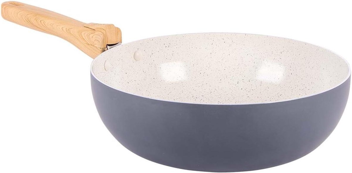 Wokpan Inductie - Koekenpan Wok - Compact Koken - Afneembare Steel - Ø26 cm - Zwart