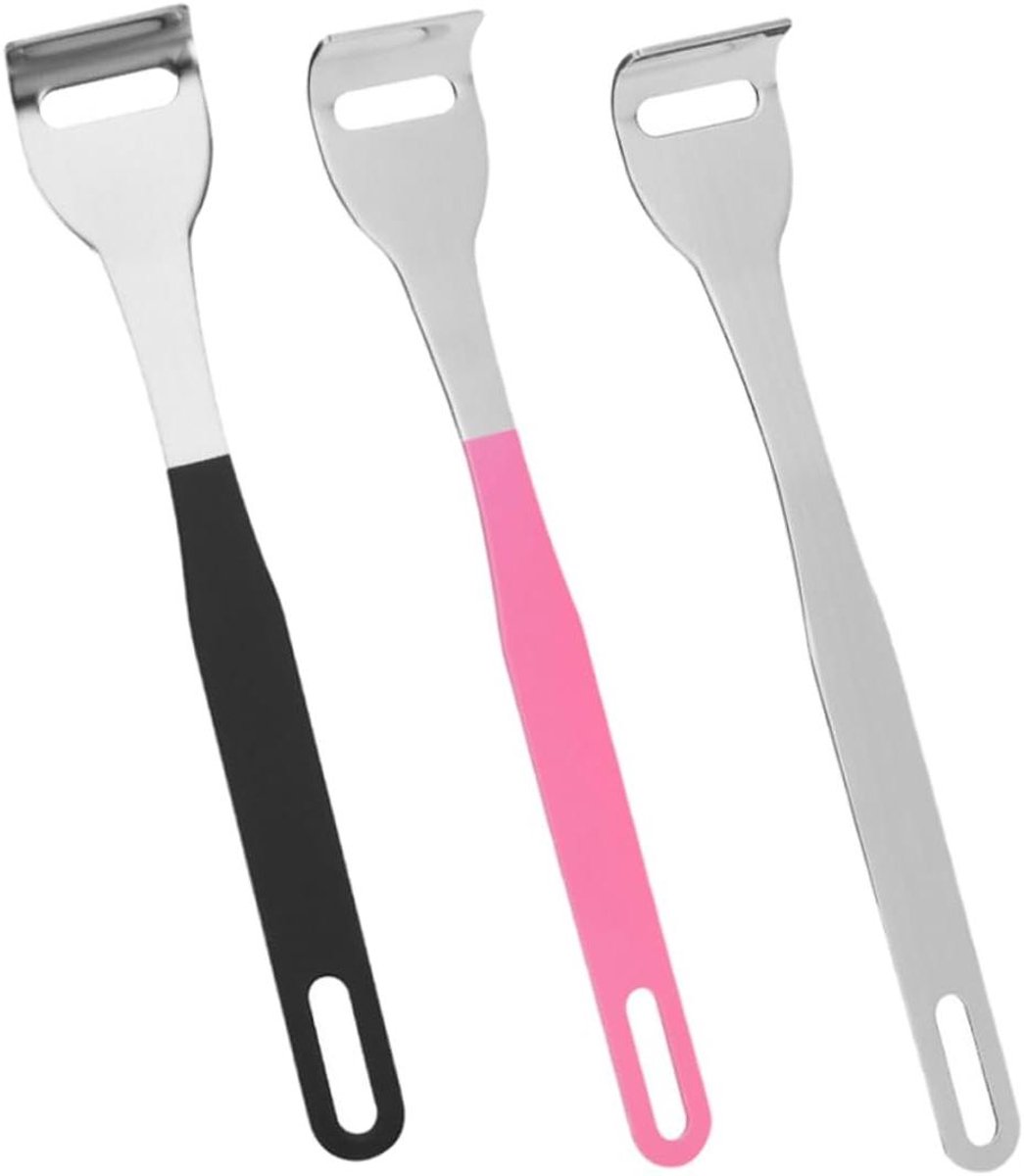 Tongschraper Set - Tongreiniger Mondborstel - Mondhygiëne Verbeteren - Roestvrij Staal - 3 stuks - Zwart