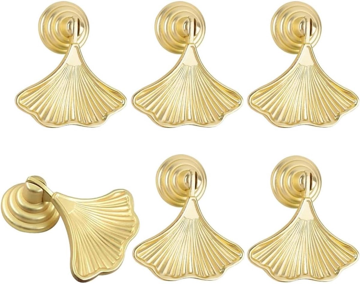 6 Stuks Gouden Messing Keuken Kast Handgrepen, Deurhandgrepen voor Keuken en Meubels