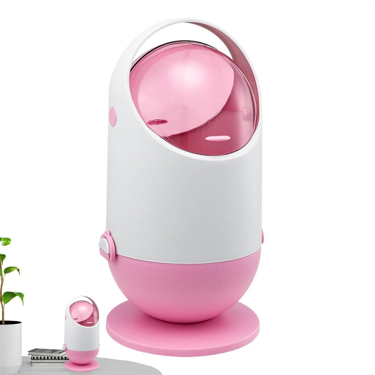 Afvalemmer bureau - Opbergmand deksel - Bureau organiseren - Ruimtebesparend ontwerp - 28 x 15 x 15 cm - Roze