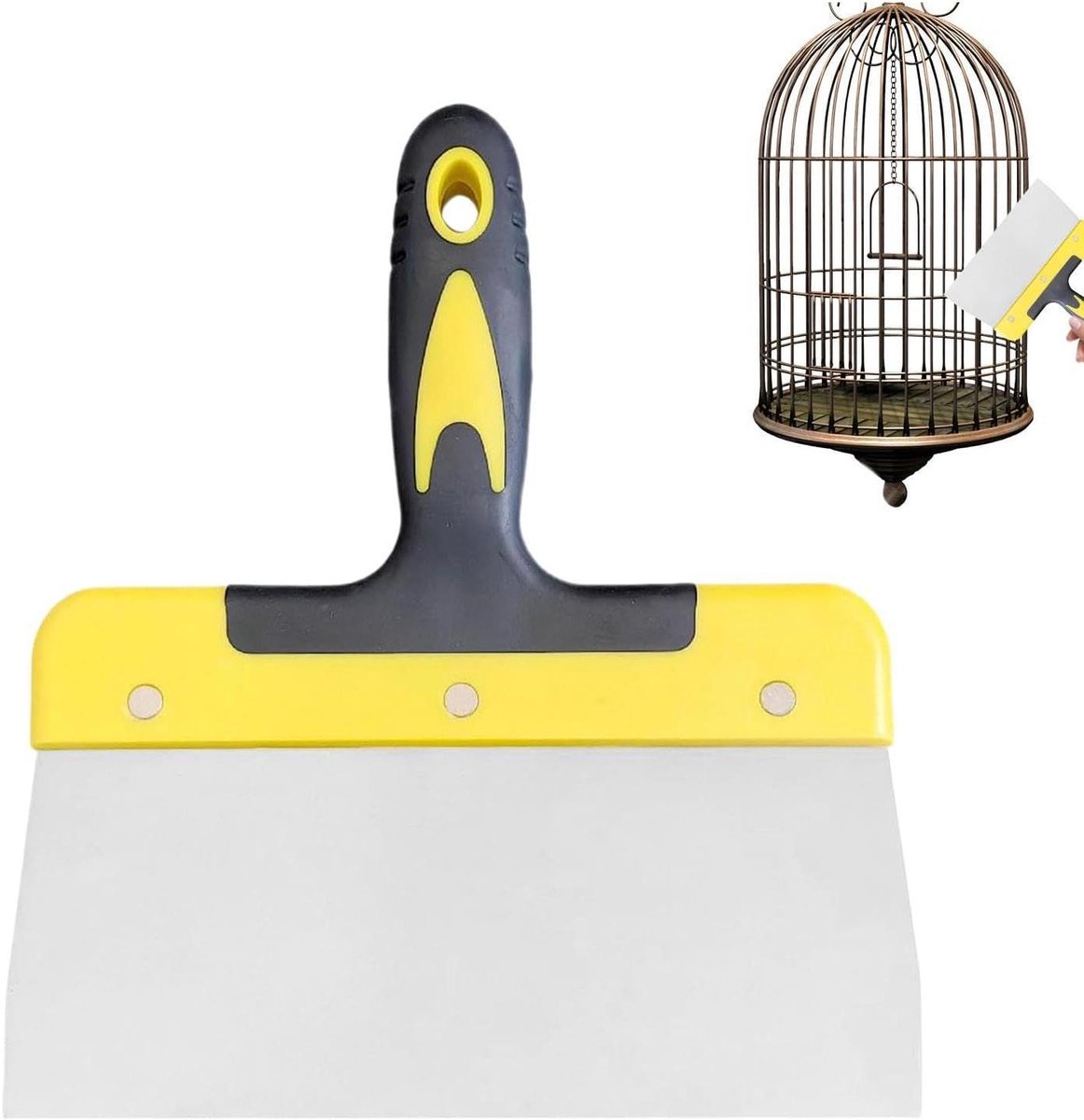 Mest Schraper - Vogelpoep Reiniger - Verblijf Onderhoud - Roestvrij Staal PP - 20x10 cm - Grijs