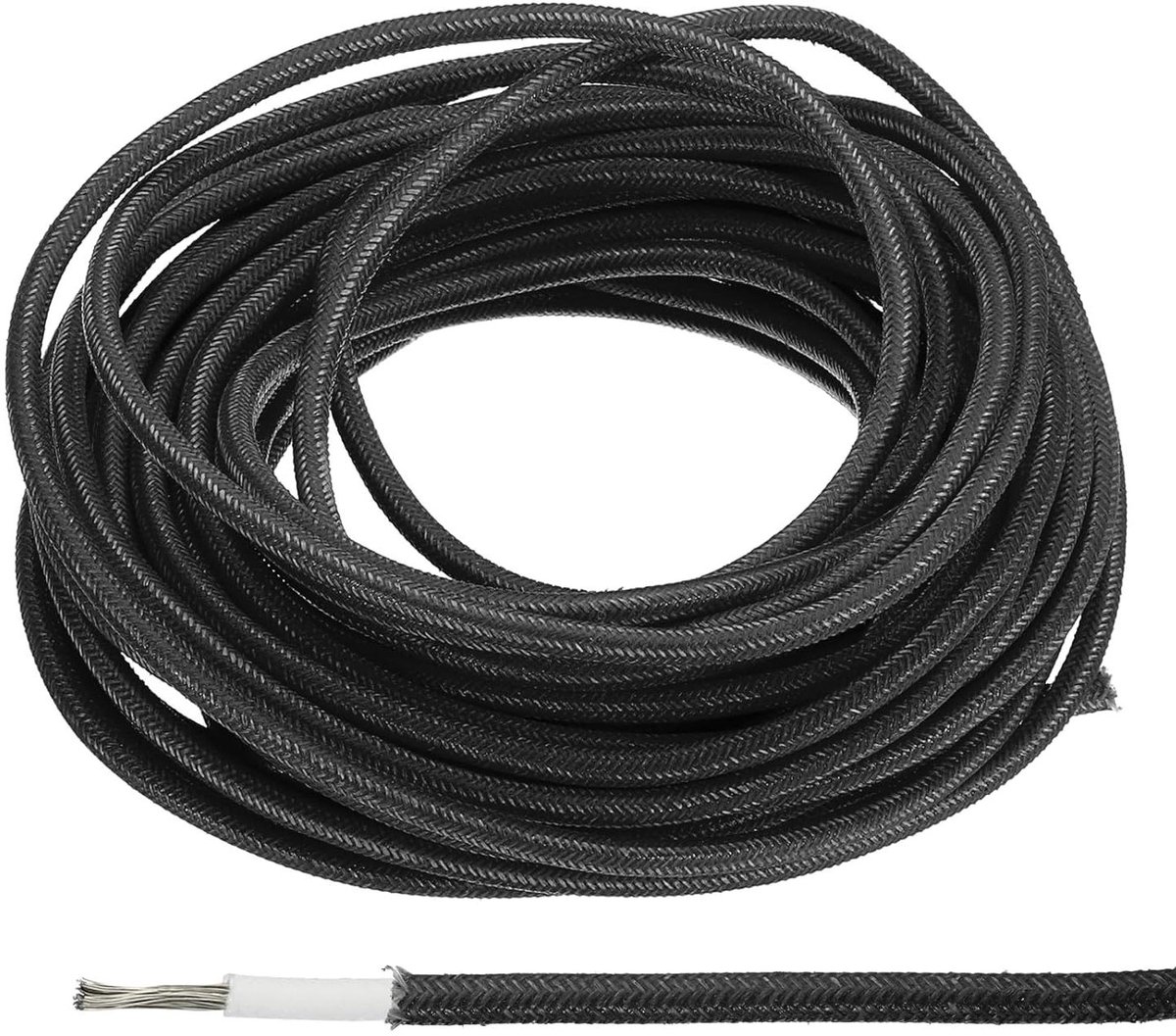 Elektronische Kabel - Flexibele Isolatiekabel - Hoge Temperatuur Toepassingen - Hittebestendig - 5 Meter - Zwart