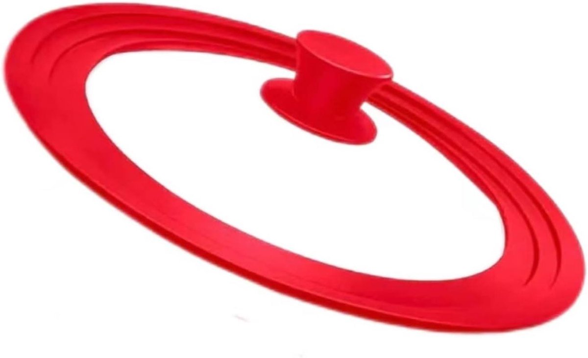 Pannendeksel - Universeel deksel - Koken en braden - Gehard glas - 20-24 cm - Rood