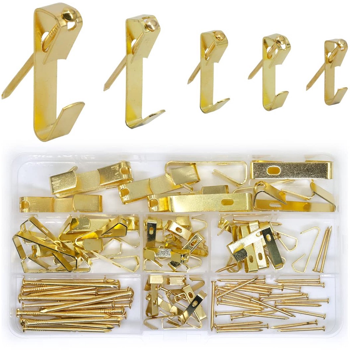 Dailygoody - Fotohangerset - 100 stuks - Voor het ophangen van foto's - Roestvrij staal - Geschikt voor decoratie - Maximaal 100 lb