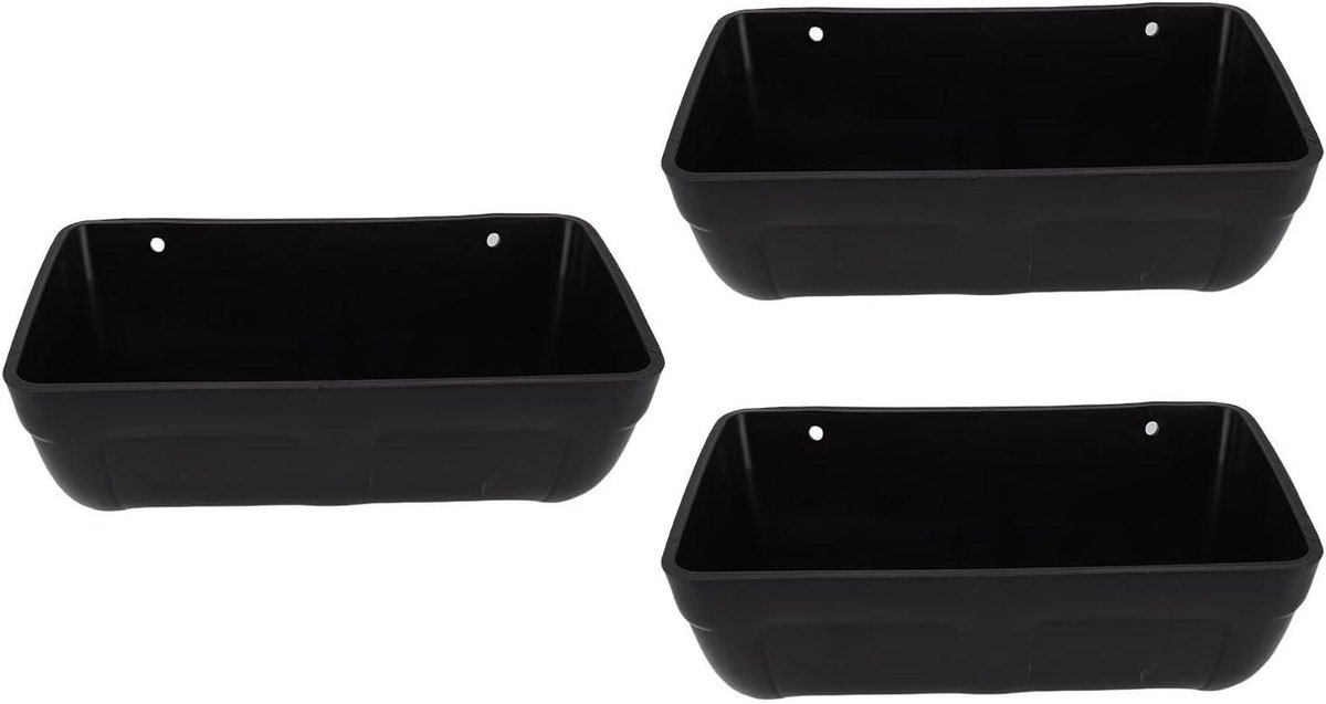 Hangende Voerbak Pluimvee - Kippenvoerbak Veevoercontainer - Voer Verstrekken - Afvalpreventie Ontwerp - 28.5 x 17.5 x 14 cm - Zwart