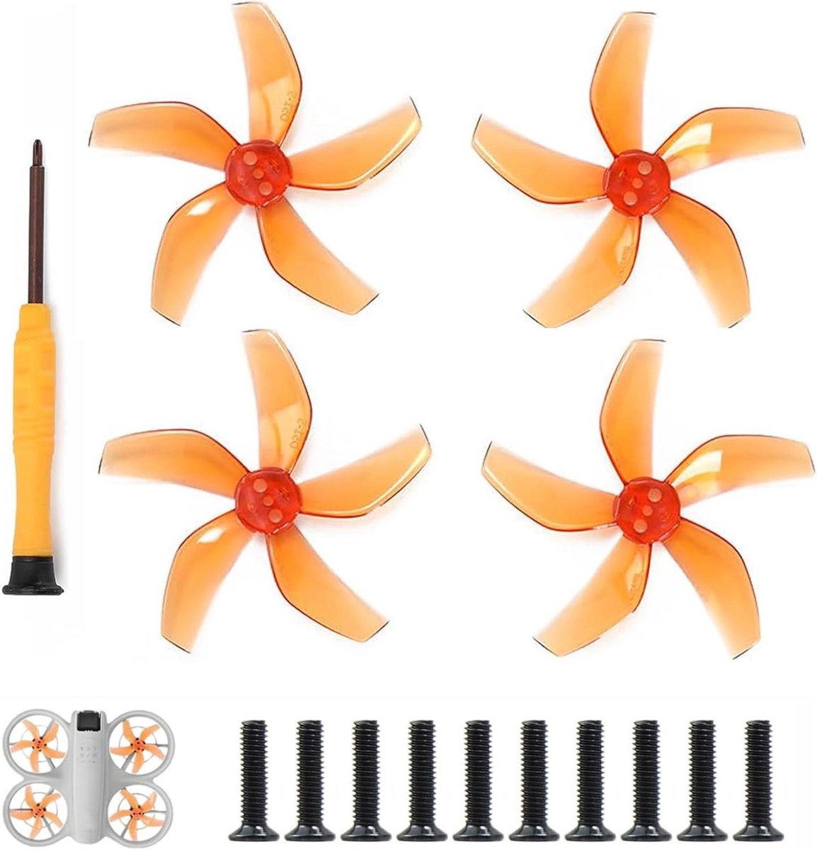 Drone Propellers - Stille Vleugels - Stil Vliegen - Laag Geluidsniveau - 4 stuks - Oranje