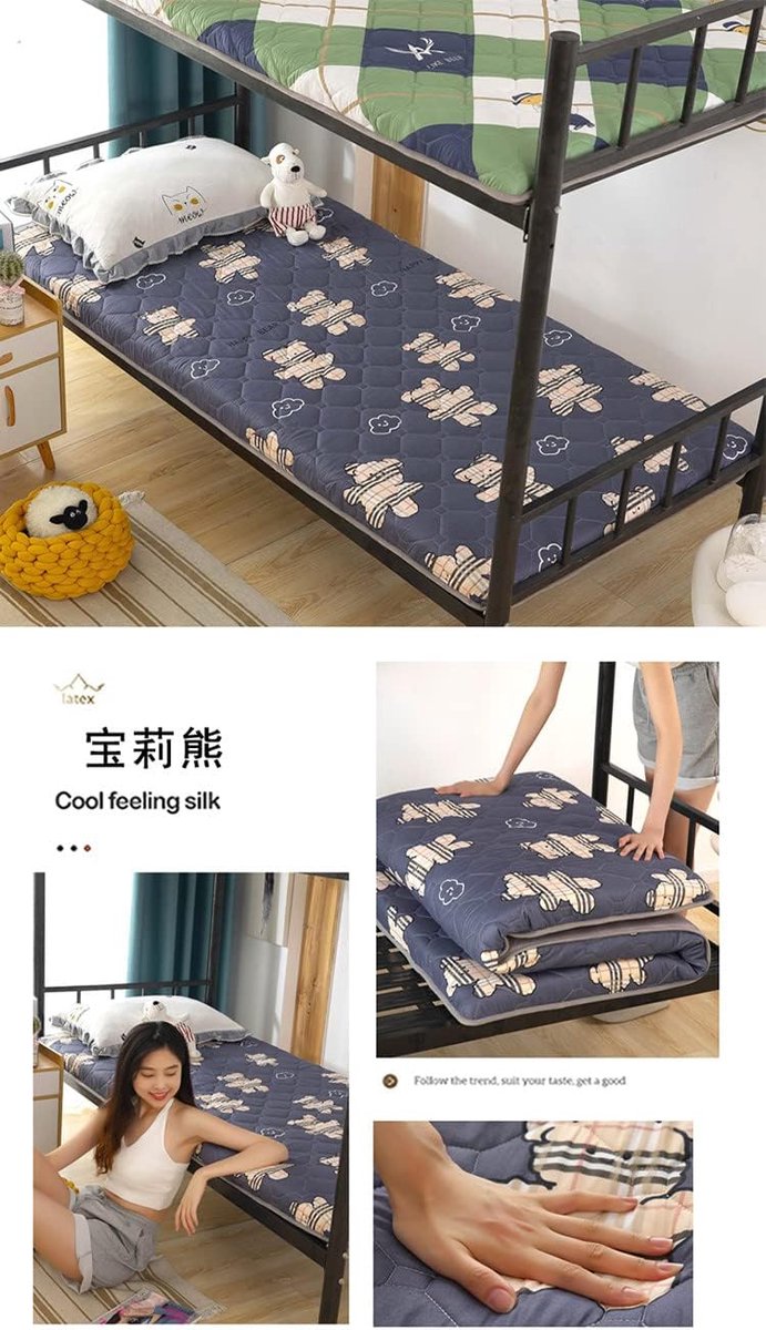 Japanse Vloer Matras - Futonmatras Tatami - Comfortabel Slapen - Ademend Zacht Ontwerp - 90x200cm - Geel — afbeelding 4