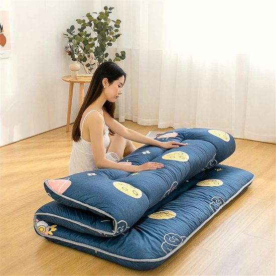 Futon Matras - Vloerbed - Kamperen en Reizen - Huidvriendelijke stof - 120x200cm - Geel — afbeelding 2