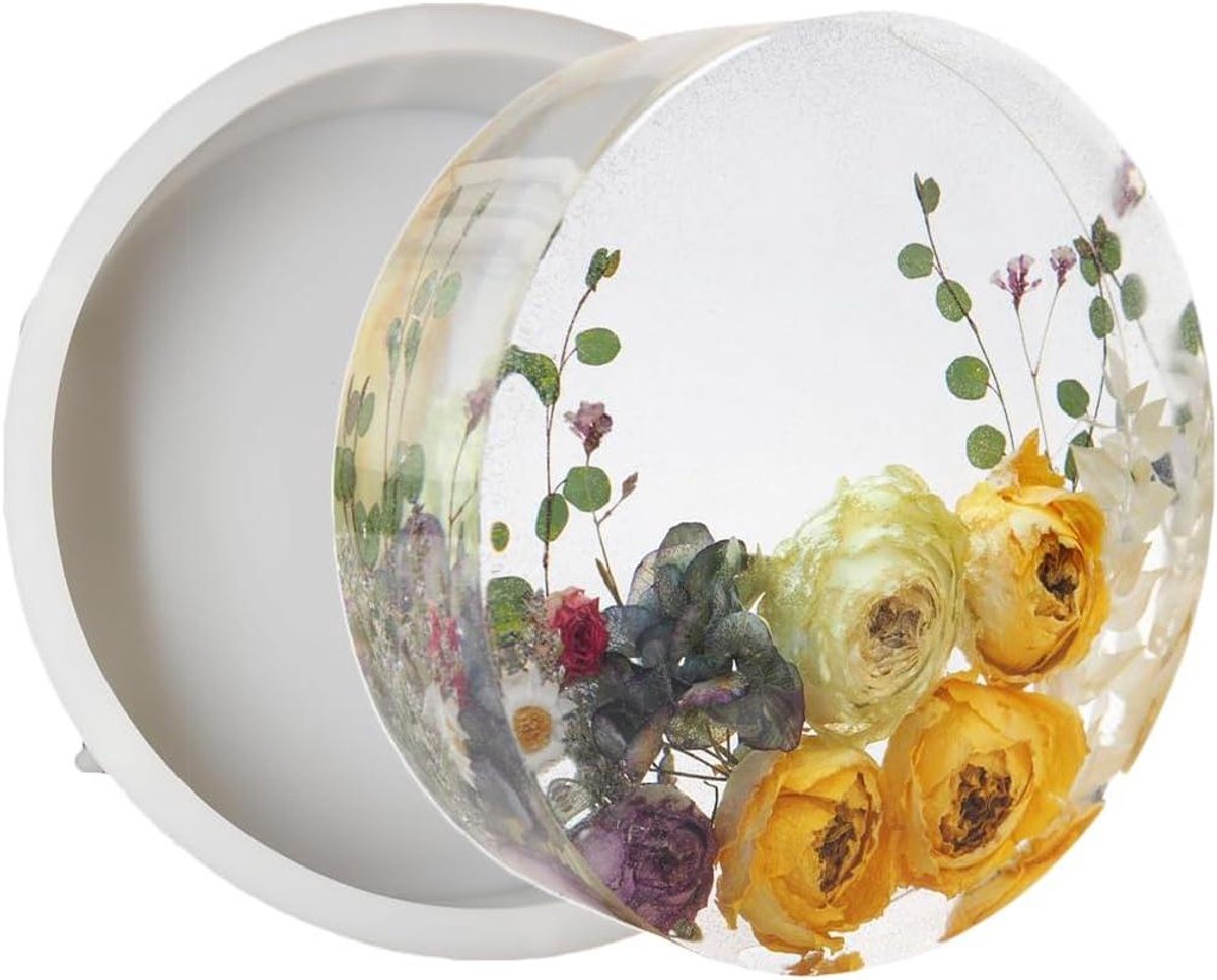 Diepe Ronde Vorm - Epoxy Mal Bloem - Bloemen Bewaren - Zelf Gieten - 18 cm Diameter - Wit
