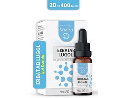 ERBATAB Druppels Lugol Jodium 2% - Ondersteunt de gezondheid van de schildklier - Reguleert de stofwisseling - Versterkt het immuunsysteem - Draagt ​​bij aan de gezondheid van de huid en het haar & Optimaliseert de algemene lichaamsfuncties - 20 ml