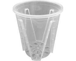 Plantenpot Plastic - Bloempot Binnen - Planten Verzorgen - Met Drainage Gaten - 25 cm Diameter - Transparant