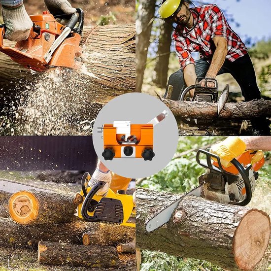 Kettingzaagkettingslijpset, kettingzaagkettingslijper, draagbare handaangedreven kettingslijper, accessoires Geschikt voor diverse elektrische kettingzagen (oranje). — afbeelding 3