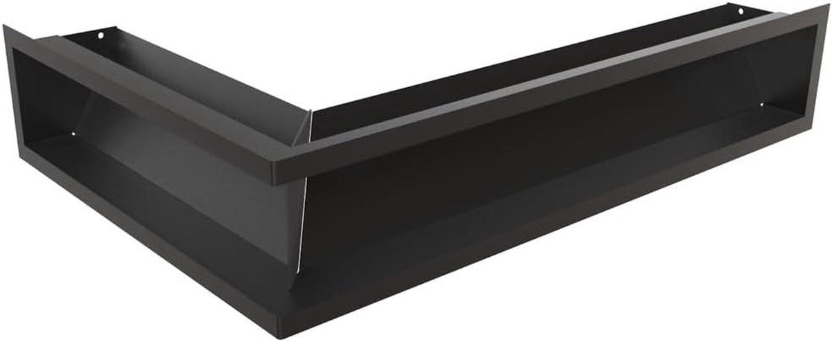 Ventilatierooster Hoek - Luchtrooster Schuin - Luchtstroom Reguleren - 45 Graden Kantelhoek - 12x40x60 cm - Zwart