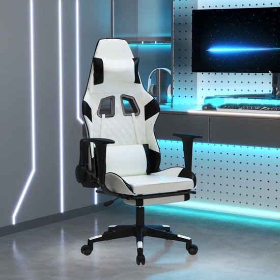 Gaming stoel - Race stoel bureaustoel - Comfortabel gamen - Verstelbare rugleuning en voetensteun — afbeelding 3