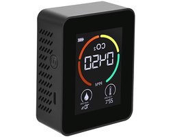 Digitale CO2 Meter – Luchtkwaliteit Meter met Temperatuur en Vochtigheid Sensor – Real-time Binnenshuis Lucht Monitoring voor Kantoor en Huis – 1200mAh Battery & USB-Oplaadbaar