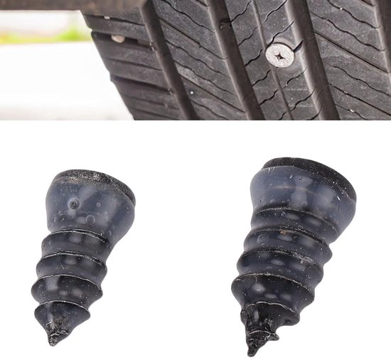 Rubberen Bandenreparatie Spijkers - Bandenset Lekvrij - Band Lekken Dichten - Hittebestendig Rubber - 60 Stuks - Zwart — afbeelding 2