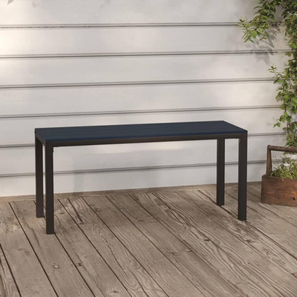 Tuinbank - Parkbank Balkonbank - Buiten Zitten - Weerbestendig Frame - 110 cm - Zwart