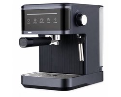 Jurrys Espressomachine - Koffiemachine - Pistonmachine - Cappuccinoapparaat - Melkopschuimer - 1.5L Inhoud - 20 bar - Zwart