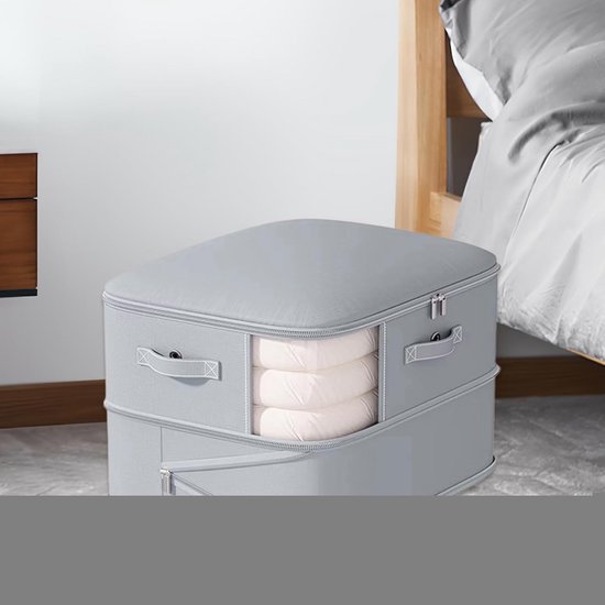 Compressie Opbergzakken - Vacuümzakken Ruimtebesparend - Kleding Dekbedden Opslag - Dubbellaags Compressie - 20x10x5 cm - Grijs — afbeelding 4
