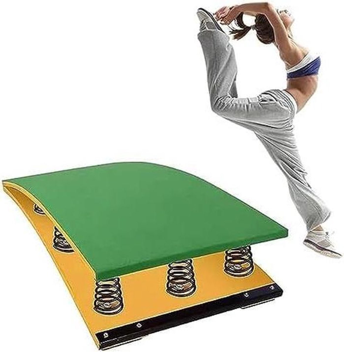 Gymnastiek Springplank - Oefen Plank - Verbeter Sprongkracht - Gebogen Ontwerp - 60 x 40 x 18 cm - Rood
