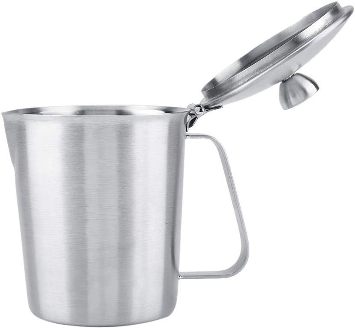 Melkopschuimkan - Koffiebeker - Koffie Maken - Druppelloze Tuit - 500 ml - Zilver