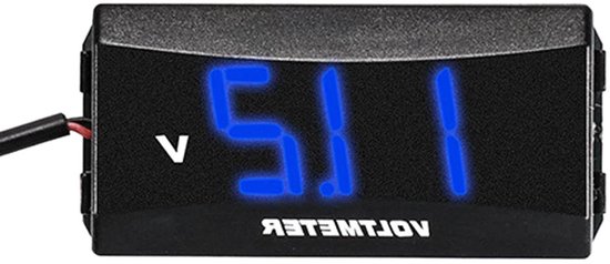 Digitale Spanningsmeter - Accu Tester - Voertuig Onderhoud - Breed Spanningsbereik - 8x4x2 cm - Zwart