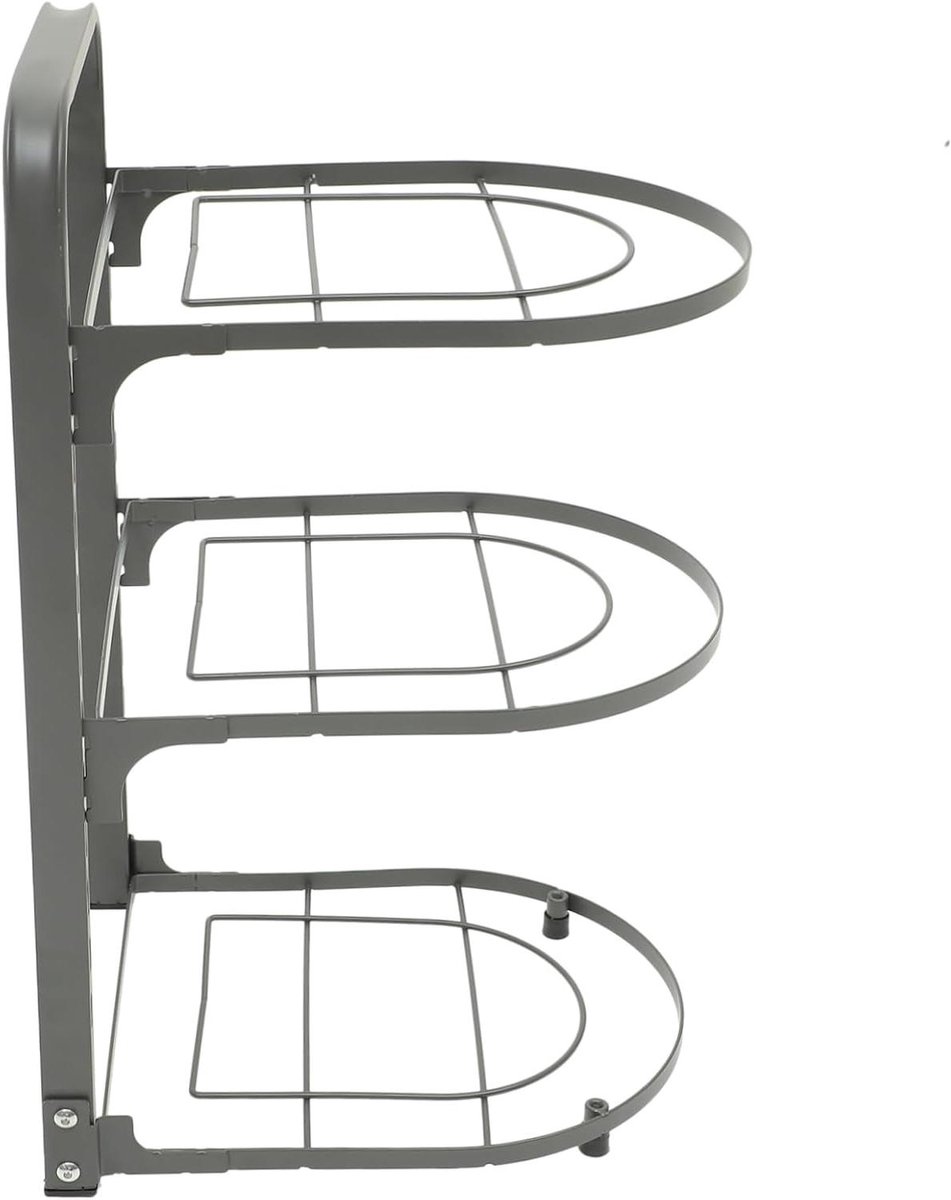 Keuken Organizer - Pannenrek - Keuken Opbergen - Opvouwbaar Ontwerp - 40.5 cm - Grijs