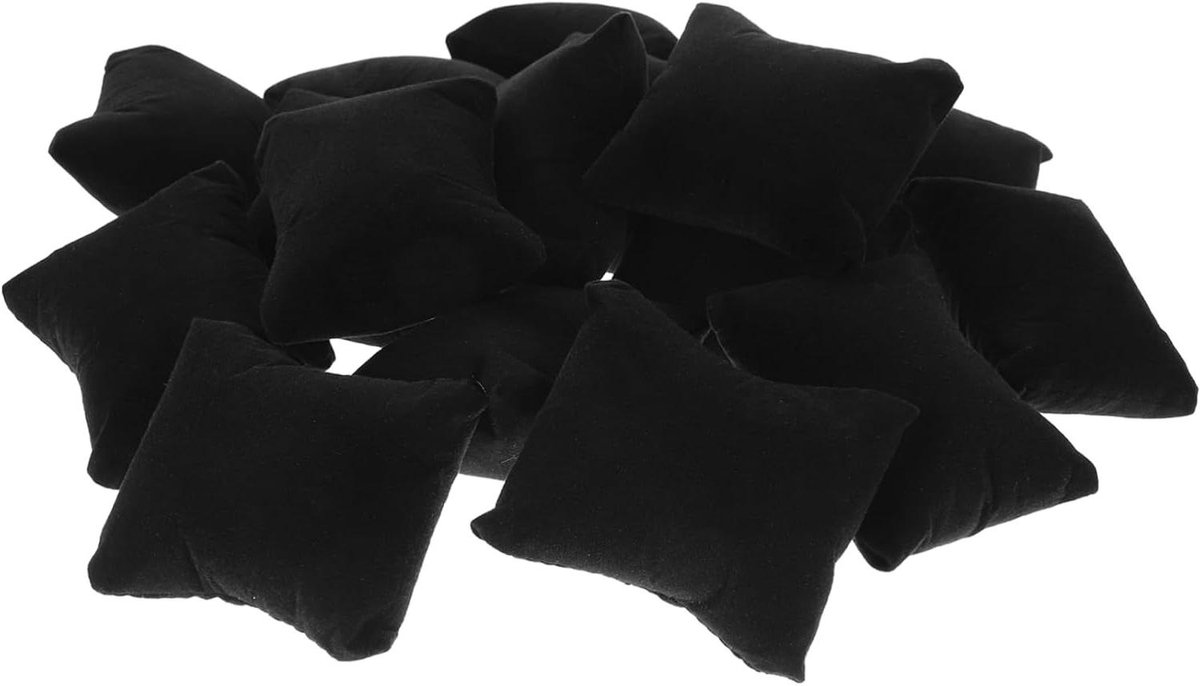 Armbandhouders - Horloge Kussens - Sieraden Presenteren - Flanel Afwerking - 20 Stuks - Zwart