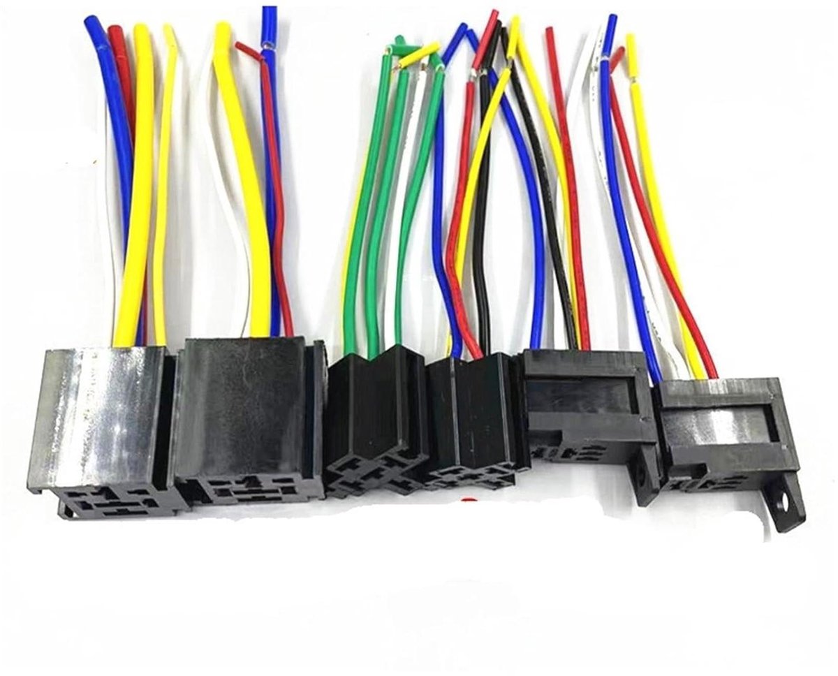Relaisbasis Auto - Vijf Poot Basis - Elektrische Installatie - Chassismontage - 15 cm - Zwart