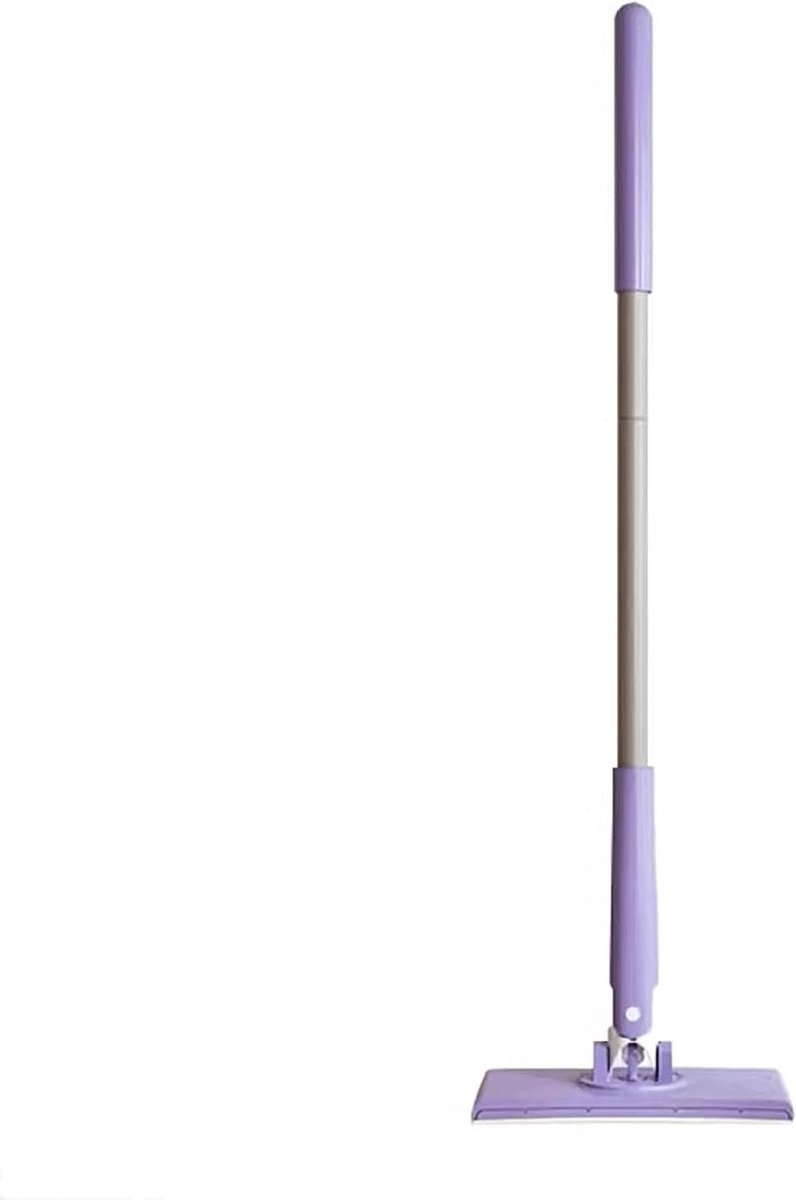 Platte Vloer Mop - Draaibare Mop - Efficiënt Schoonmaken - Verstelbare Lengte - 70 cm - Paars