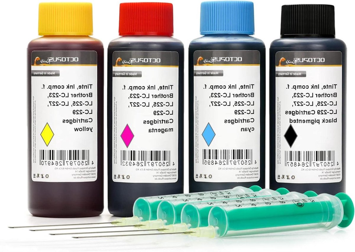 Printer Inkt Set - Navulinkt Cartridges - Goedkoop Printen - Specifiek Ontwikkeld - 4 x 100 ml - Multicolor