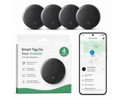 Android GPS Tracker – 4 stuks - Family Pack- Real-time Locatie Volgsysteem – Werkt met Google Find My app- Alleen geschikt voor Android telefoons- Gecertificeerd - Batterij Vervangbaar - 24/7 live locatie meekijken - Zwart