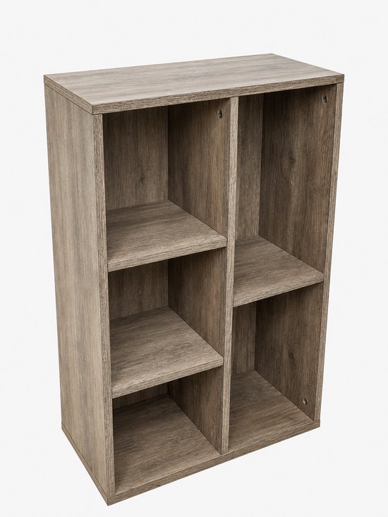 Hoppa! Boekenkast – 5 vakken, Greige, 50 x 24 x 80 cm (B x D x H)