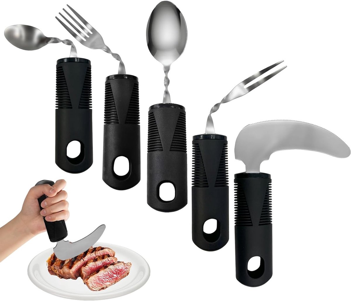 Bendbaar bestek voor gemakkelijk eten, ideaal voor ouderen en mensen met een beperking