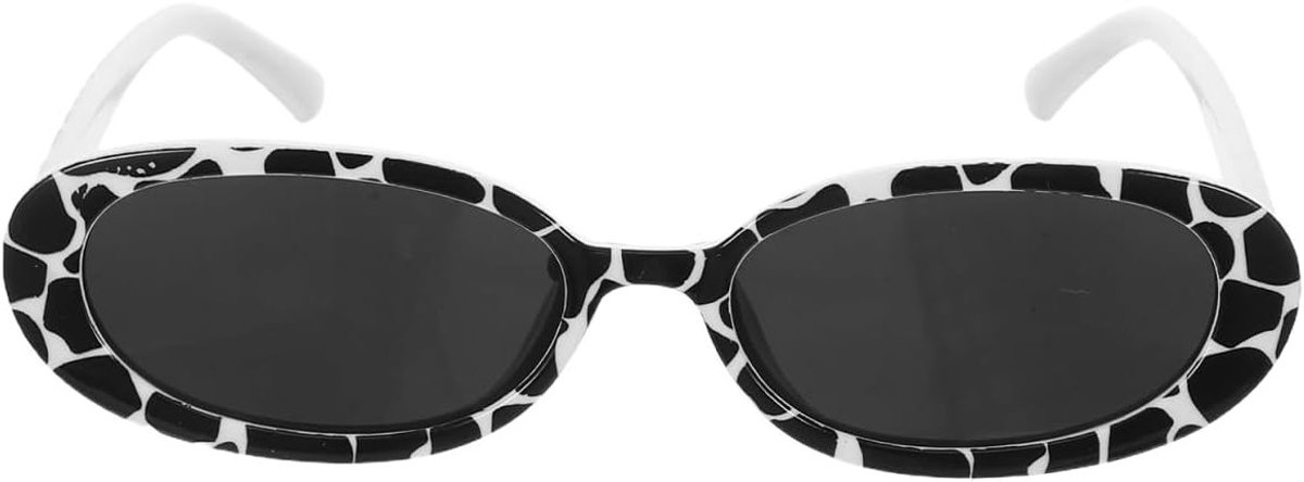 Trendy ovale zonnebril met koeienpatroon voor dames, meisjes en kinderen, perfect voor buitenactiviteiten en modebewuste stijlen