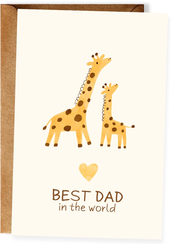 Best Dad In The World - Vaderdagkaart - Lieve kaart voor papa - Vaderdagcadeau vader - Wenskaart Vaderdag - Ansichtkaart (10x15 cm incl. envelop)