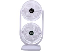 Dubbele Ventilator - Tweekoppige Ventilator - Bureau Koelen - Veelzijdige Luchtstroom - 405 x 205 x 16 cm - Zwart