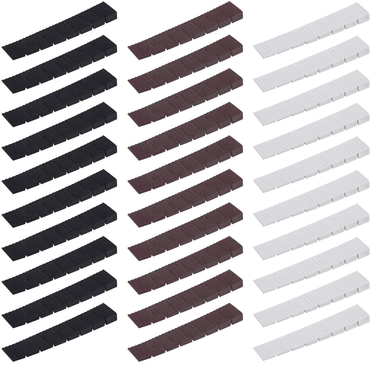 carmdering - Meubel Wiggen - Meubel Onderleggers - Nivelleerblokken - Flexibele Hoogteaanpassing - Extra Grip Door Groeven - Duurzame Kunststof - Stapelbaar Ontwerp - Voorkomt Verschuiwen Van Meubels - 30 Stuks