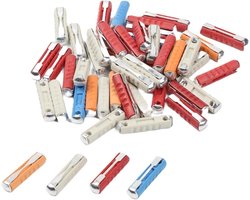 Keramische Zekeringen - Auto Zekering Set - Klassieke Auto Bescherming - Torpedo Stijl - 50 stuks - Wit Blauw Geel Rood